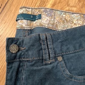 Prana Blue Cords, Washed But New, 8